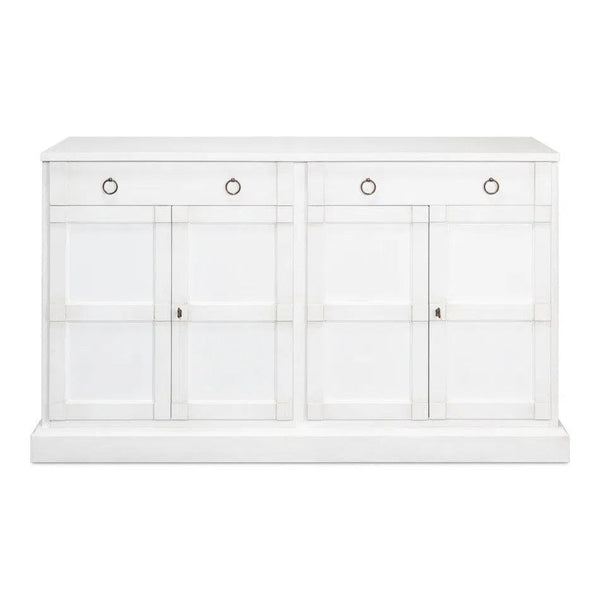 TV Stand Media Console Cortina White Wood-TV Stands & Media Centers-Sarreid-LOOMLAN