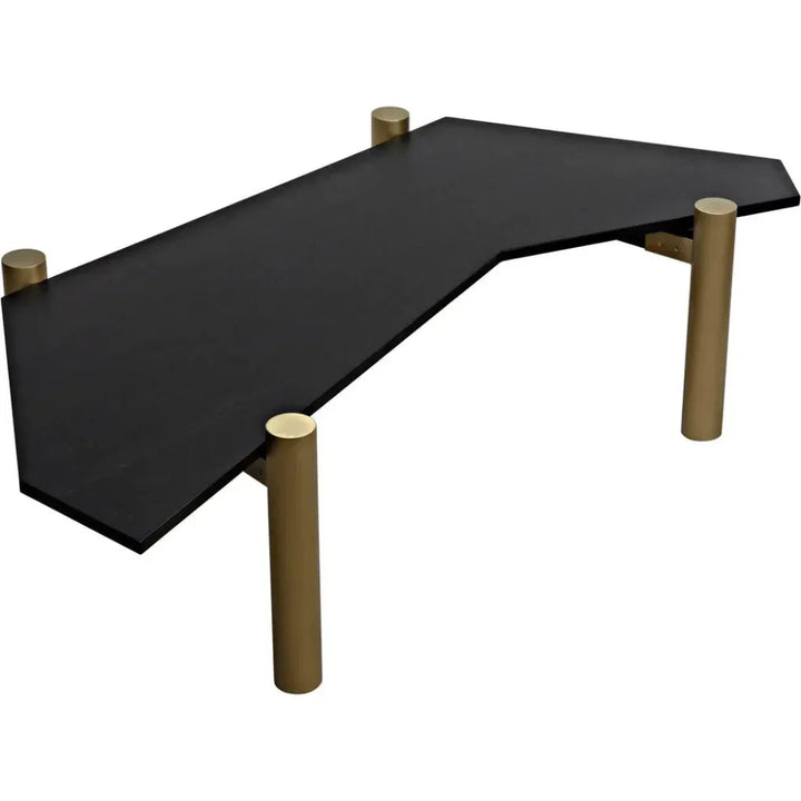 Tabu Coffee Table, Brass Legs Ebony Walnut - LOOMLAN - Noir - Coffee Tables