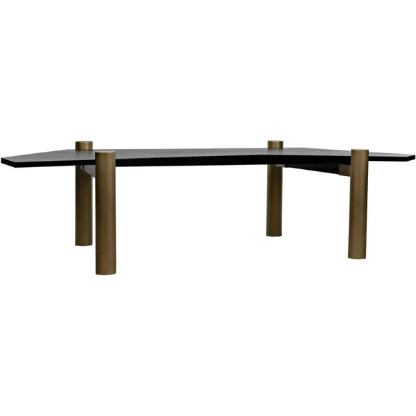 Tabu Coffee Table, Brass Legs Ebony Walnut - LOOMLAN - Noir - Coffee Tables