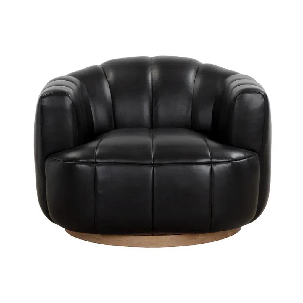 Tadeo Leather Swivel Lounge Chair