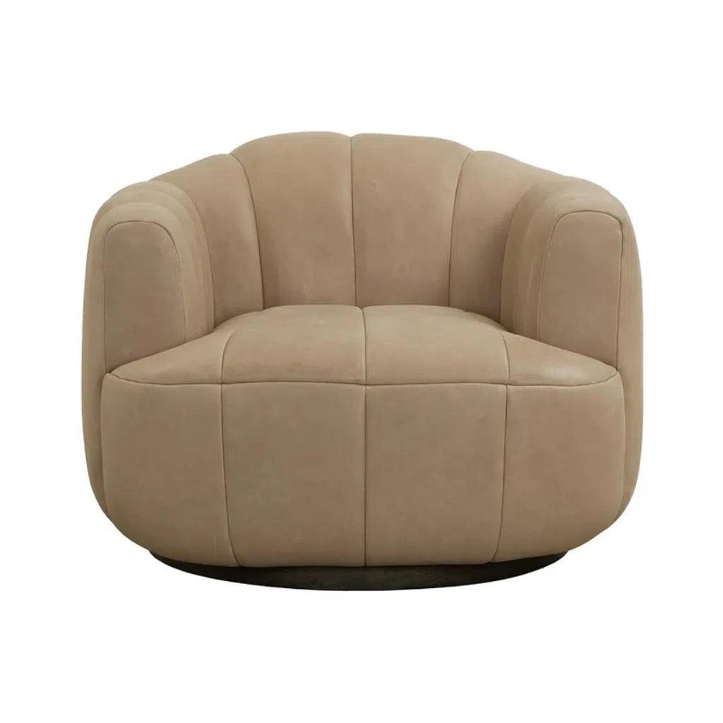 Tadeo Leather Swivel Lounge Chair