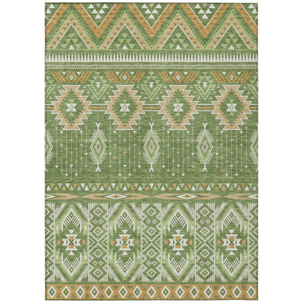 Taelien Green Washable Indoor-Outdoor Rug