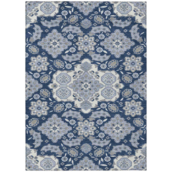 Taelira Blue Washable Indoor-Outdoor Rug