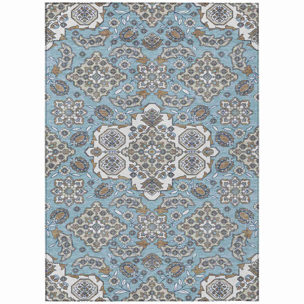Taelira Sky Washable Indoor-Outdoor Rug
