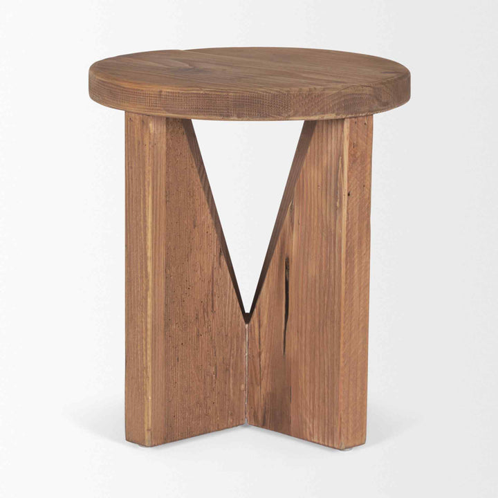 Natural Wood Stool with Angled Legs | LOOMLAN