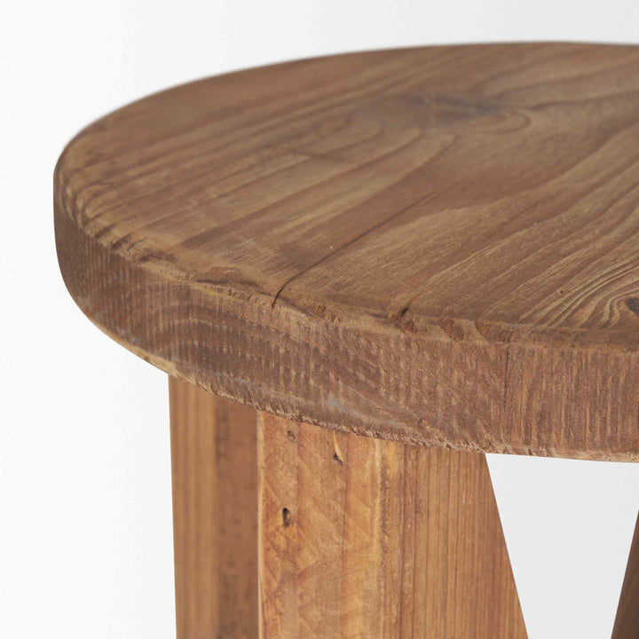 Get Tahlia Wooden Stool Rustic Charm With Angled Legs – LOOMLAN