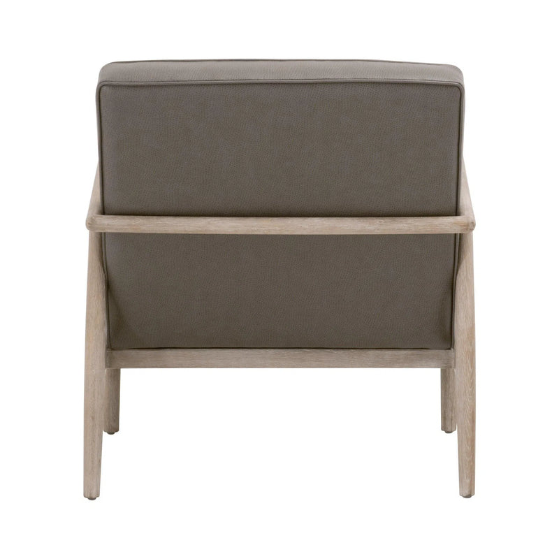 Tahoe Club Chair Gray Upholstery and Oak Wood Club Chairs LOOMLAN By Essentials For Living