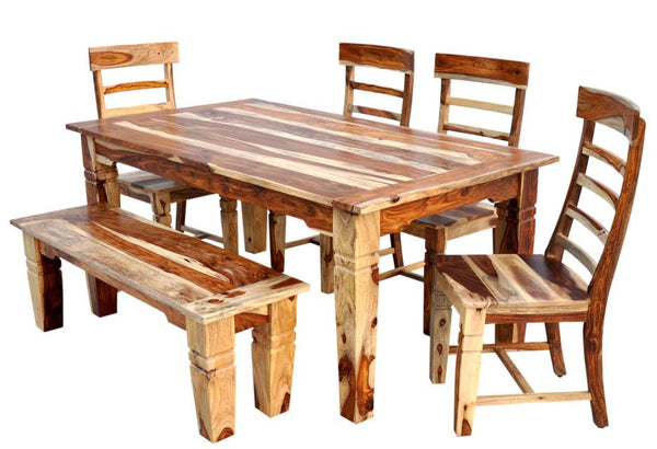 Tahoe Rectangle Natural Wood Dining Table-Dining Tables-LOOMLAN-LOOMLAN