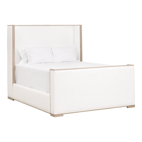 Tailor Shelter White Cal King Bed Stain Resistant-Beds-Essentials For Living-LOOMLAN
