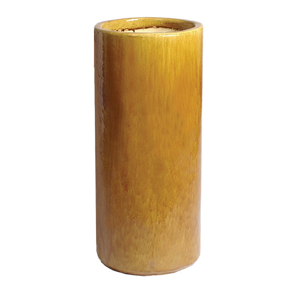 Tall Amber Round Pot