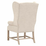 Tall Wing Back Arm Chair Bisque French Linen Ash Dining Chairs LOOMLAN By Essentials For Living