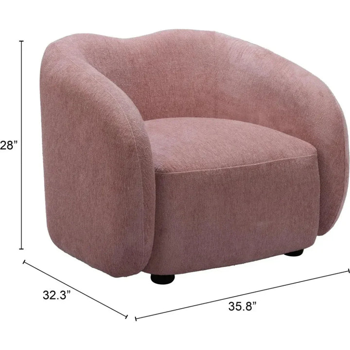 Tallin Mauve Pink Accent Arm Chair - LOOMLAN - Zuo Modern - Club Chairs