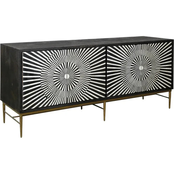 Tally Wood and Iron Black Server - LOOMLAN - Bassett Mirror - Sideboards