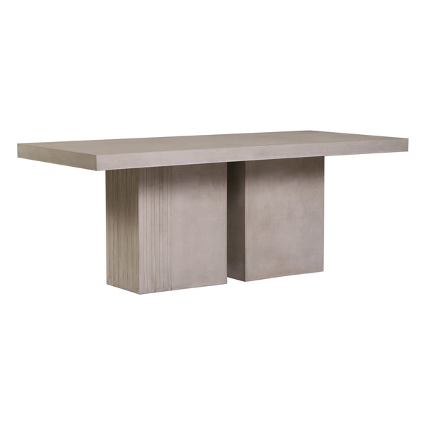 Tama Rectangle Dining Table - Double Pedestal - Slate Gray Outdoor Dining Table-Outdoor Dining Tables-Seasonal Living-LOOMLAN