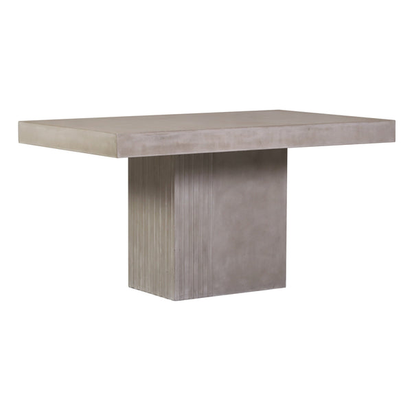 Tama Rectangle Dining Table - Single Pedestal - Slate Gray Outdoor Dining Table-Outdoor Dining Tables-Seasonal Living-LOOMLAN