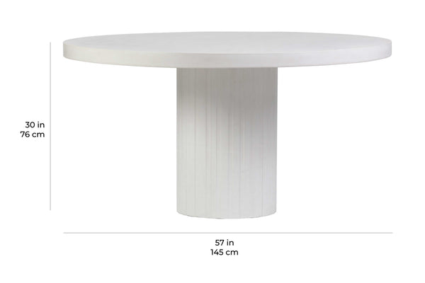 Tama Round Dining Table - Ivory White Outdoor Dining Table-Outdoor Dining Tables-Seasonal Living-LOOMLAN