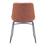 Tammy Dining Chair (Set of 2) Vintage Brown Dining Chairs LOOMLAN By Zuo Modern