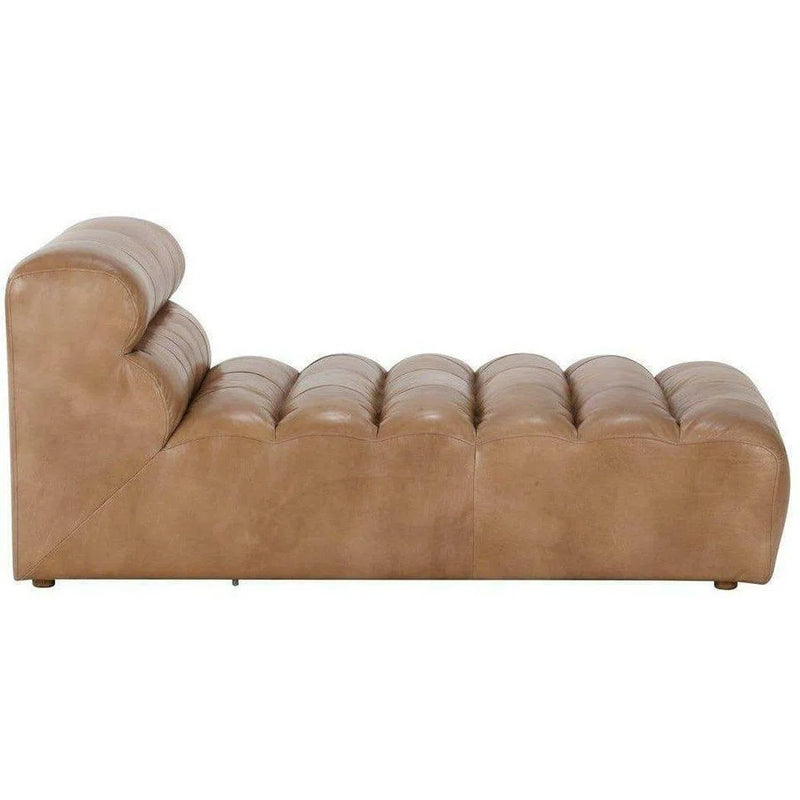 Tan Brown Leather Lounge Chaise Indoor Seating Chaises LOOMLAN By Moe's Home