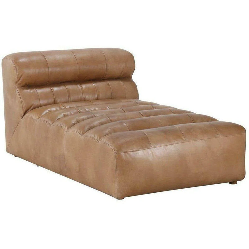 Tan Brown Leather Lounge Chaise Indoor Seating Chaises LOOMLAN By Moe's Home