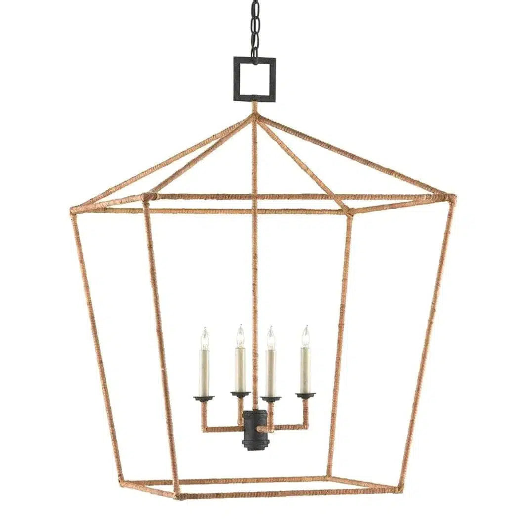 Tan Color Natural Rattan Denison Grande Lantern