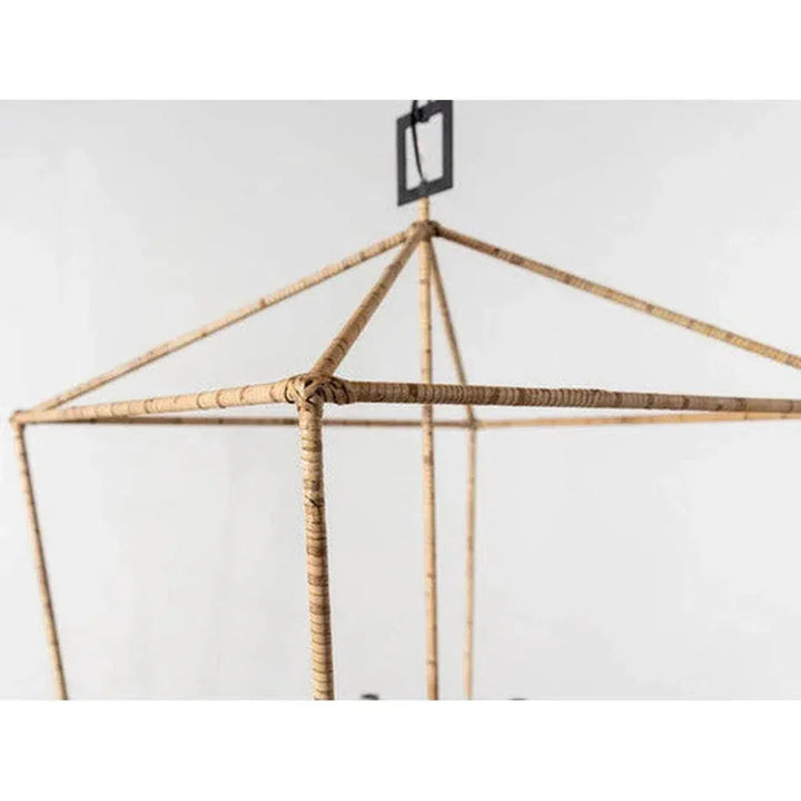 Tan Color Natural Rattan Denison Large Lantern - LOOMLAN - Currey & Co - Pendants