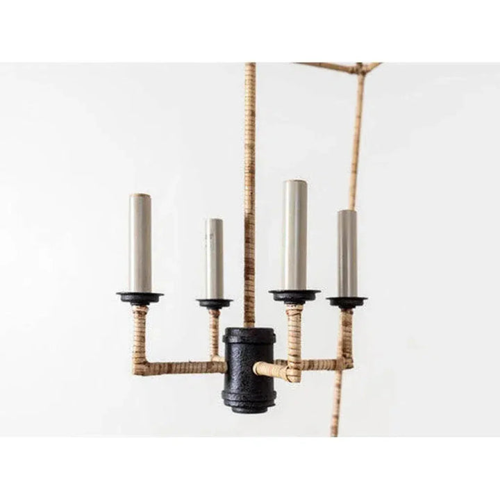 Tan Color Natural Rattan Denison Large Lantern - LOOMLAN - Currey & Co - Pendants