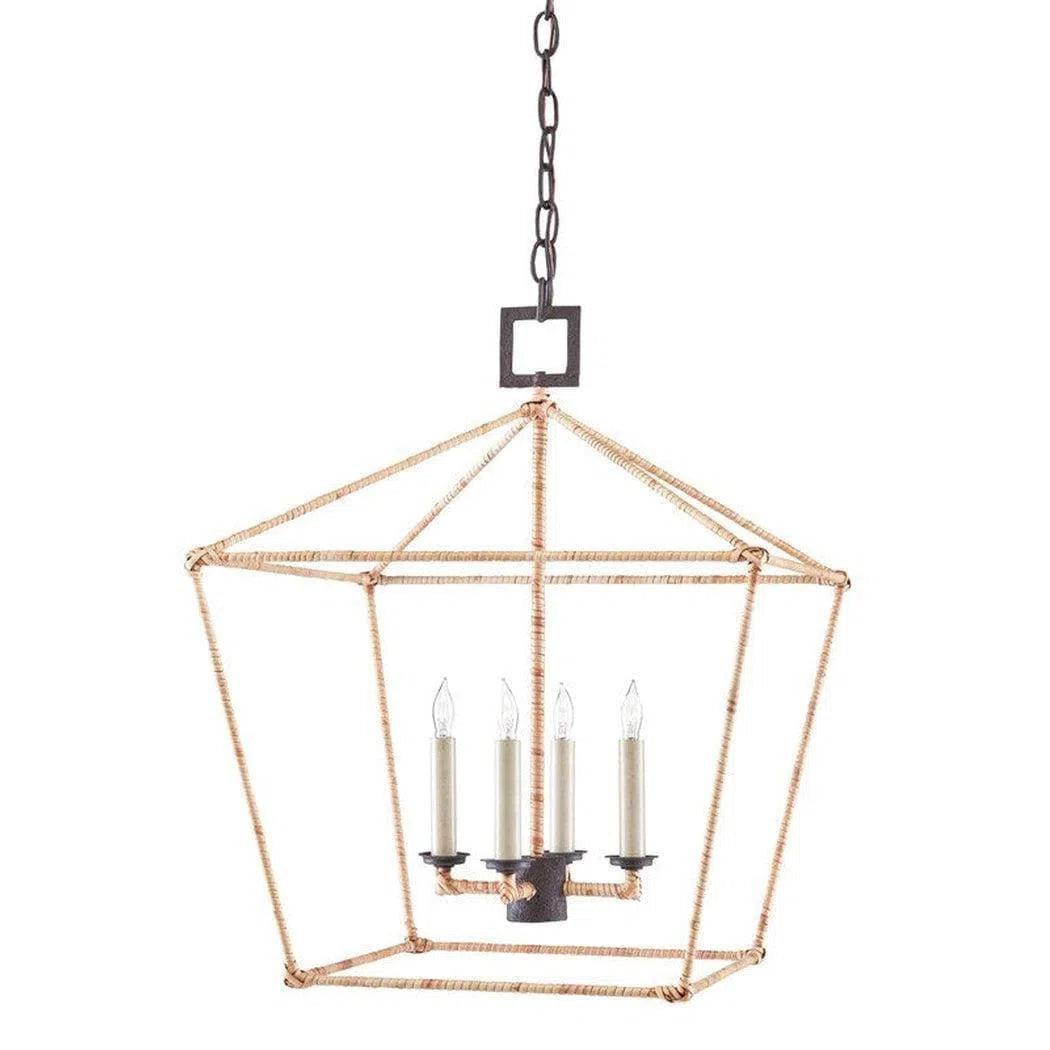 Tan Color Natural Rattan Denison Medium Lantern