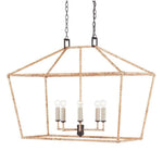 Tan Color Natural Rattan Denison Rectangular Lantern