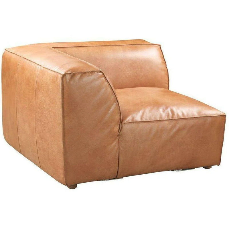 Tan Leather Corner Chair Light Brown Modular Modular Components LOOMLAN By Moe's Home