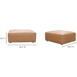 Tan Modular Leather Sectional with Ottoman-Modular Sofas-Moe's Home-LOOMLAN