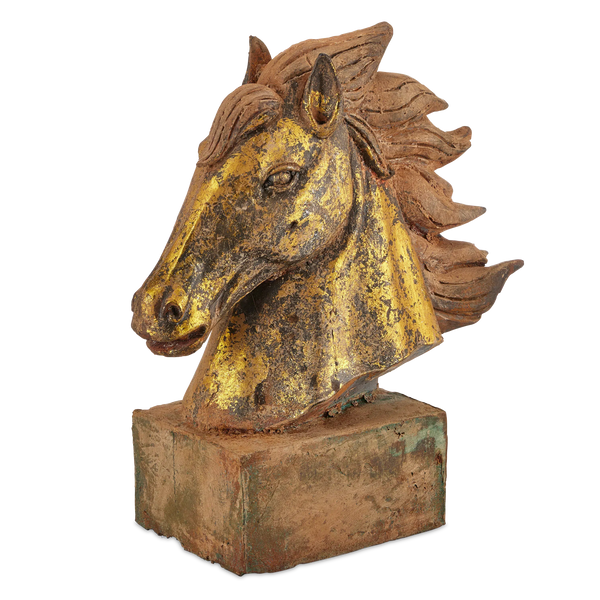 Tang Dynasty Iron Horse's Head-Statues & Sculptures-Currey & Co-LOOMLAN