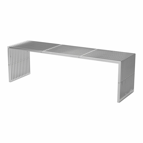 Tania Bench Silver Bedroom Benches LOOMLAN By Zuo Modern