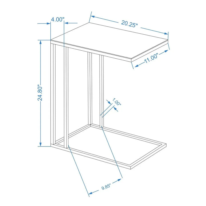 Tanu C Design Enamel Top Rectangular End Table - LOOMLAN - Urbia - Side Tables