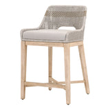 Tapestry Counter Stool Taupe & White Rope and Wood Frame-Counter Stools-Essentials For Living-LOOMLAN