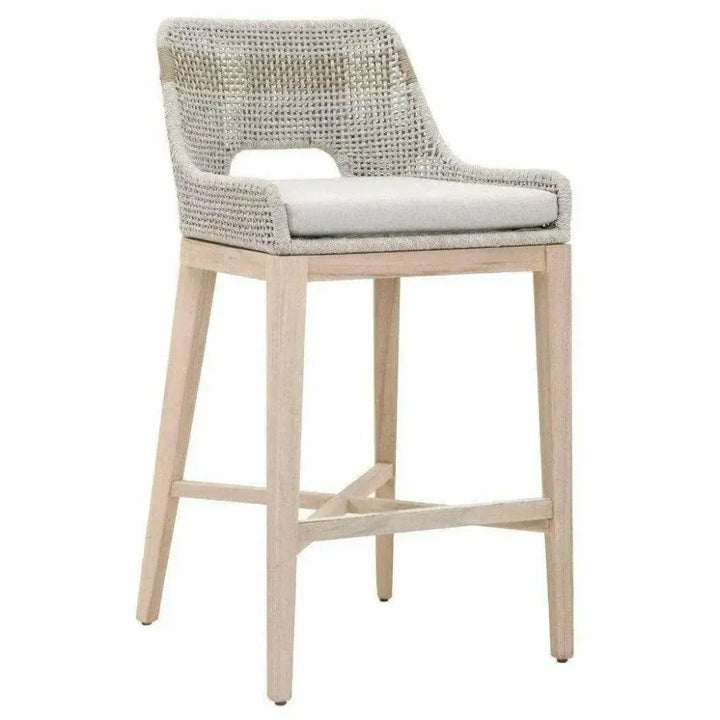 Tapestry Outdoor Barstool Rope & Teak-Outdoor Bar Stools-Essentials For Living-LOOMLAN