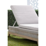 Open Box Tapestry Outdoor Chaise Lounge Teak Wood and Rope Outdoor Chaises LOOMLAN By Essentials For Living