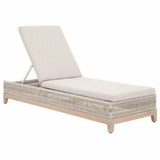 Open Box Tapestry Outdoor Chaise Lounge Teak Wood and Rope Outdoor Chaises LOOMLAN By Essentials For Living