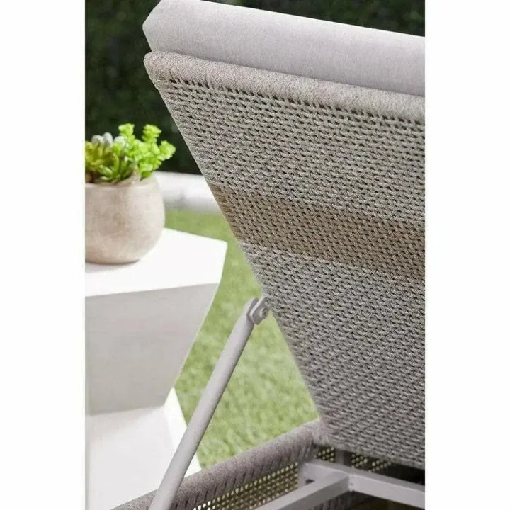 Tapestry Outdoor Chaise Lounge Teak Wood and Rope-Outdoor Chaises-Essentials For Living-LOOMLAN