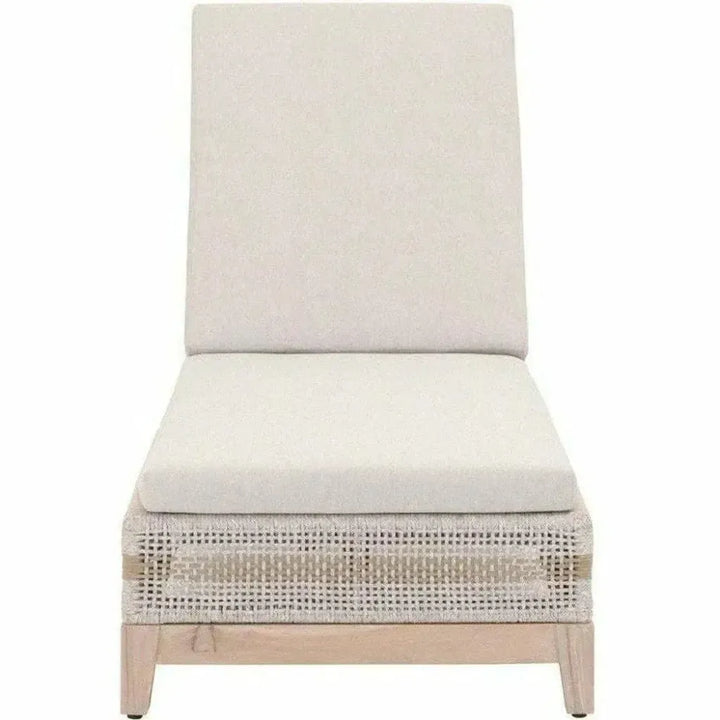 Tapestry Outdoor Chaise Lounge Teak Wood and Rope-Outdoor Chaises-Essentials For Living-LOOMLAN