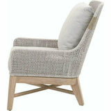 Tapestry Outdoor Club Chair Taupe & White Rope and Teak Outdoor Lounge Chairs LOOMLAN By Essentials For Living