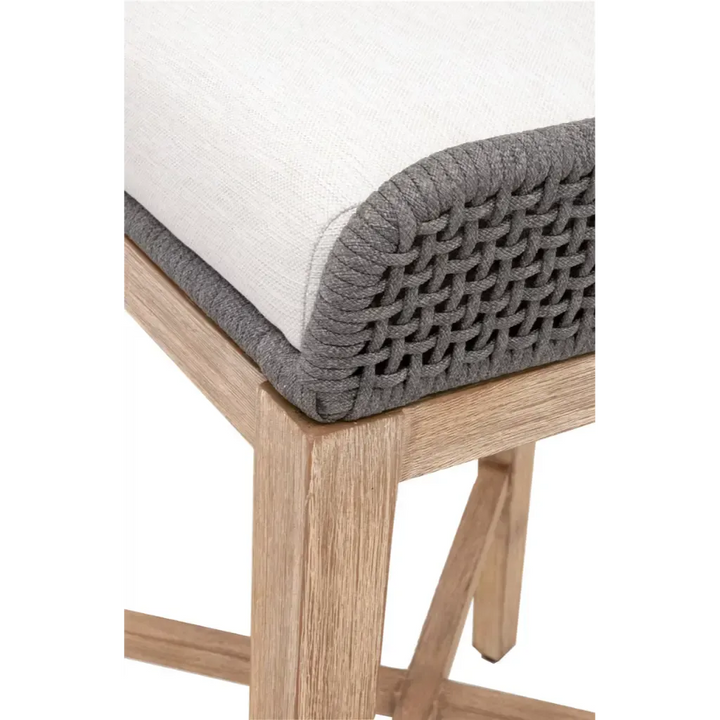 Tapestry Wood Frame Dove Rope Barstool - LOOMLAN - Essentials For Living - Bar Stools