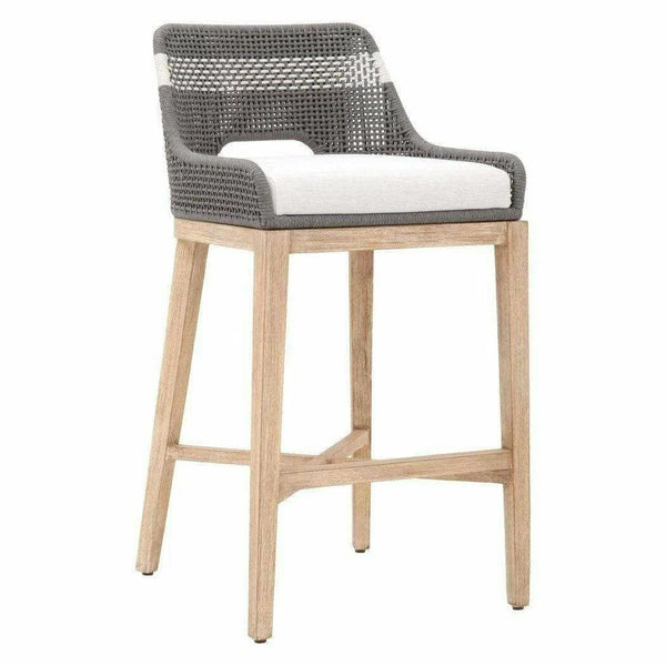 Tapestry Wood Frame Dove Rope Barstool Bar Stools LOOMLAN By Essentials For Living