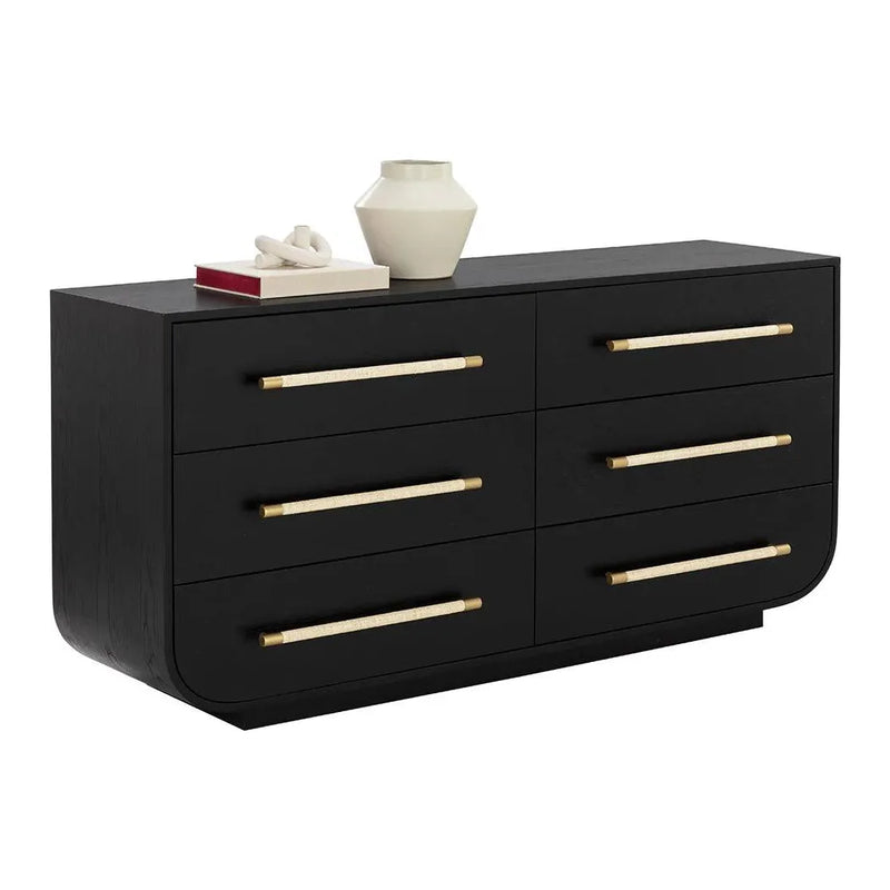 Tarrant Dresser Black Raffia Handles