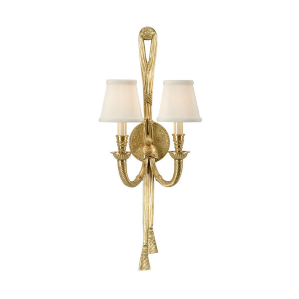 Tassel Twist Double Brass Wall Sconce-Wall Sconces-Wildwood-LOOMLAN