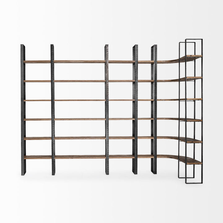 Taunton Black Iron Six Shelving Unit-Etageres-Mercana-LOOMLAN