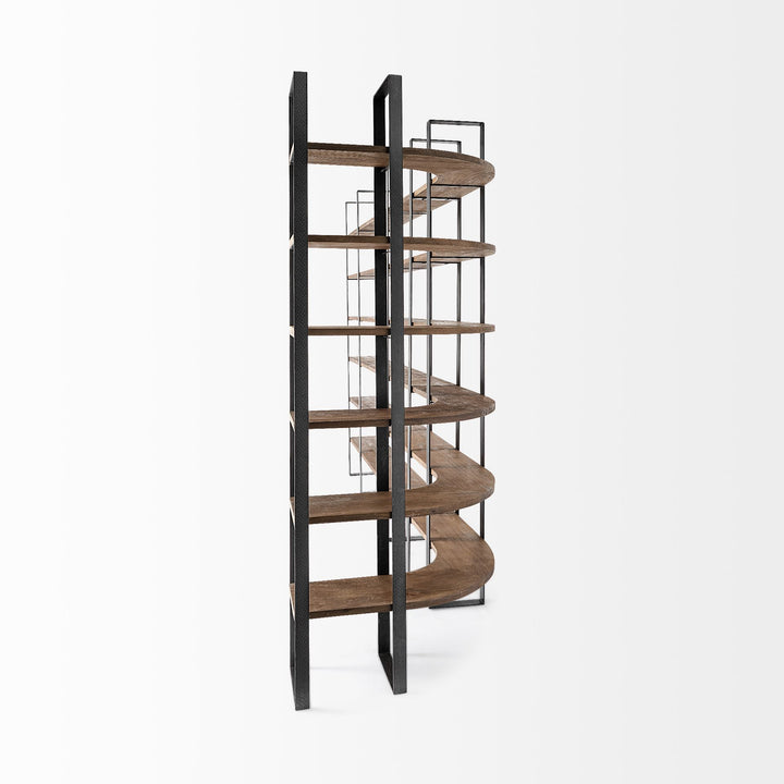 Taunton Black Iron Six Shelving Unit-Etageres-Mercana-LOOMLAN