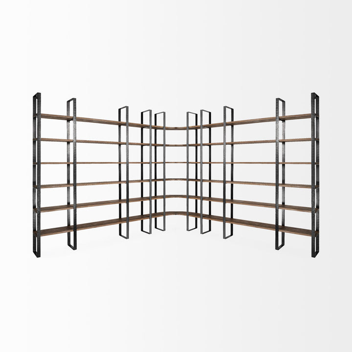 Taunton Black Iron Six Shelving Unit-Etageres-Mercana-LOOMLAN