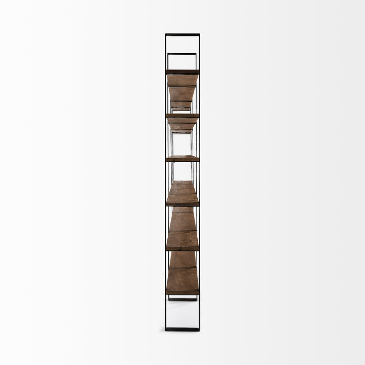 Taunton Black Iron Six Shelving Unit-Etageres-Mercana-LOOMLAN