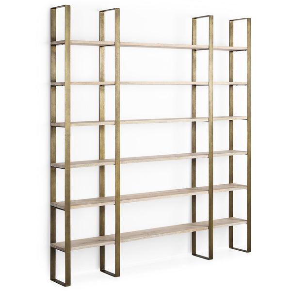 Taunton Black Iron Six Shelving Unit-Etageres-Mercana-Brown-LOOMLAN