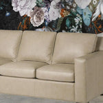 Taupe Leather Sofa Made In the USA